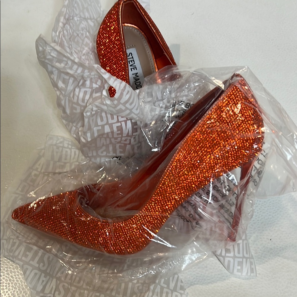 Steve Madden Orange Glitter Heels
